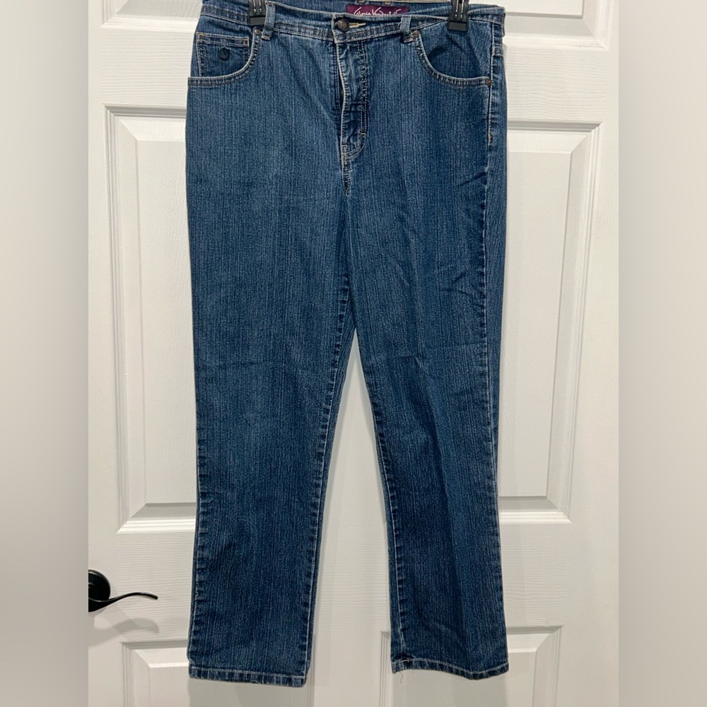 Gloria Vanderbilt‎ Blue Straight Leg Jeans 12 Petite Average